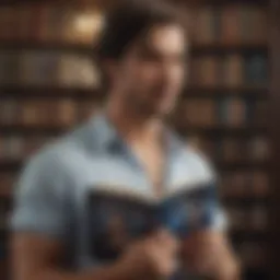 The intellectual pursuits of an Aquarius man represented by books and stars
