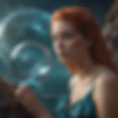 Aquarius zodiac sign represented in a cosmic landscape