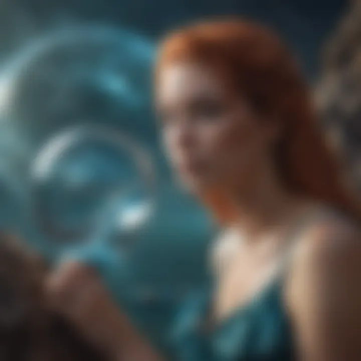Aquarius zodiac sign represented in a cosmic landscape