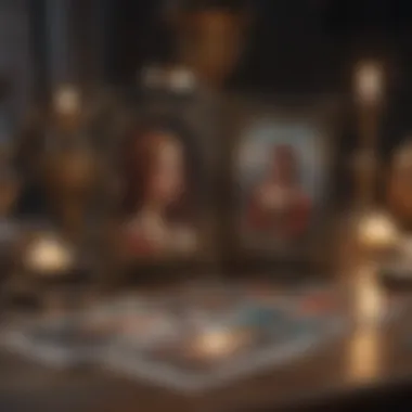 Tarot cards spread showcasing love and relationship themes