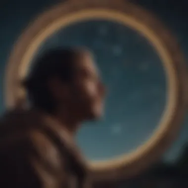 Person reflecting while looking at the night sky