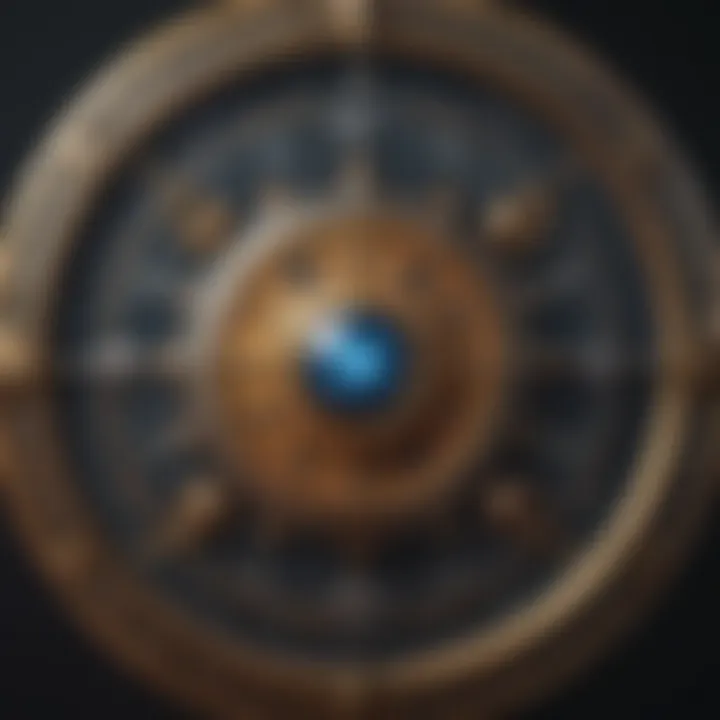 A graphic representation of astrological symbols intertwined with modern technology.