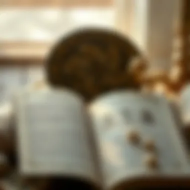 A serene setting with an open tarot book, inviting exploration of tarot meanings.