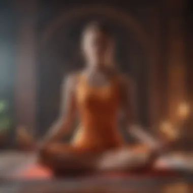 Meditation and Chakra Alignment A tranquil meditation scene with chakra colors