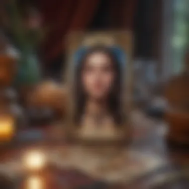 Visual representation of tarot card interpretations in a colorful layout