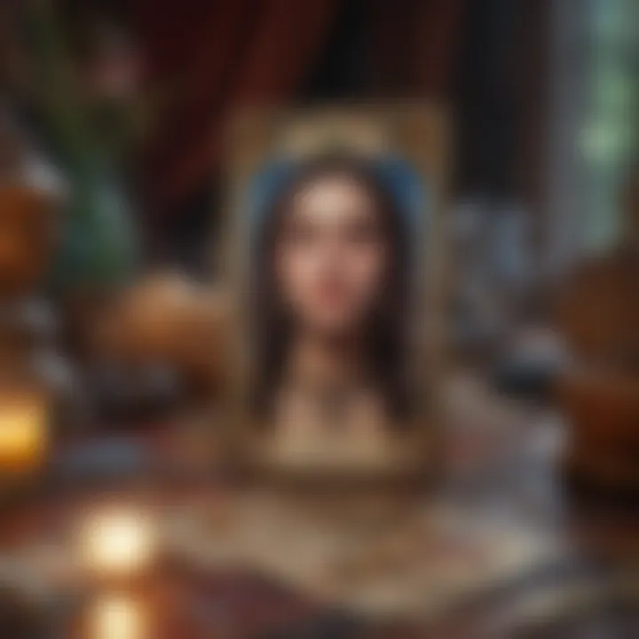 Visual representation of tarot card interpretations in a colorful layout