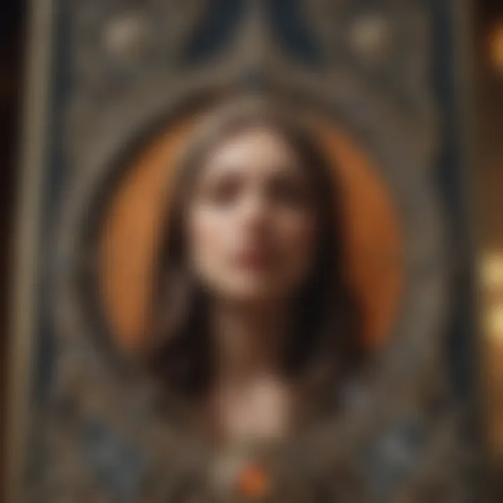 Close-up of a selected Crowley Tarot card highlighting its intricate design