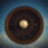 Celestial chart showcasing moon and rising signs