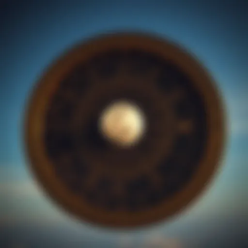 Celestial chart showcasing moon and rising signs