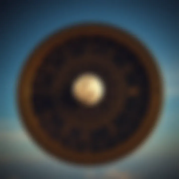 Celestial chart showcasing moon and rising signs