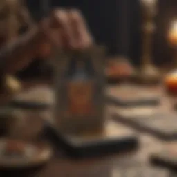 Tarot card spread with mystical symbols