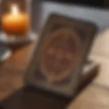 A vibrant deck of life reading cards displayed on a wooden table