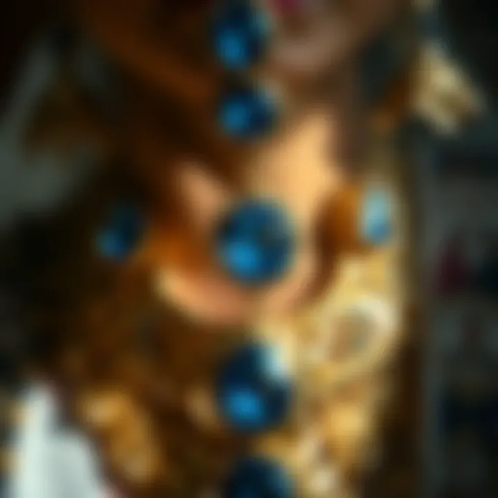 Cultural Adornment with Blue Sapphire An intricate piece of jewelry featuring blue sapphire, highlighting its cultural significance in adornment.