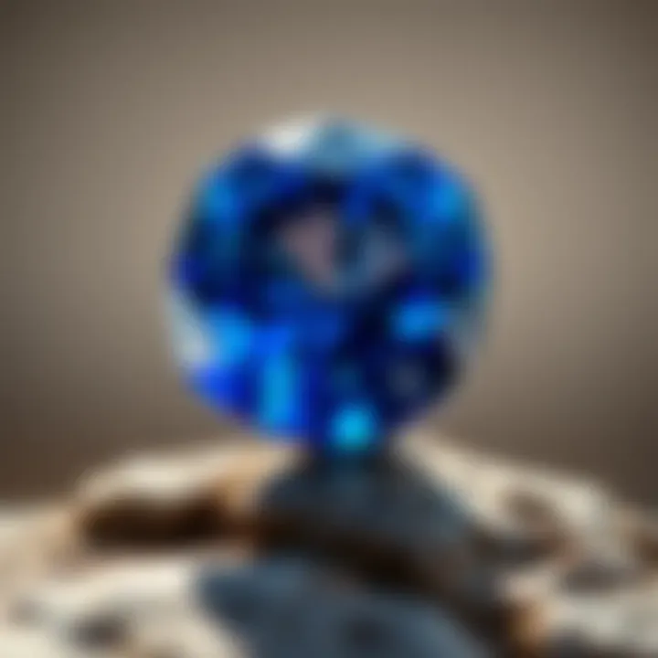 The Allure of Blue Sapphire A stunning blue sapphire gemstone representing its natural beauty and allure.