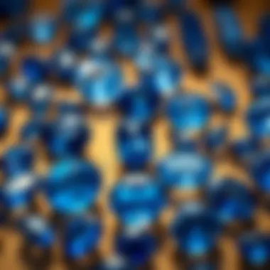 Variety and Market Demand for Blue Sapphire A beautiful display of various blue sapphires, illustrating the gemstone's variety and market demand.