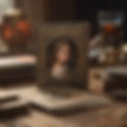 Historical card reading setup with vintage cards