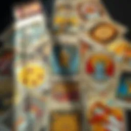 Tarot card spread showcasing various cards