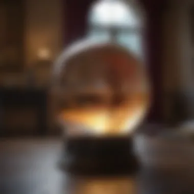 An ethereal crystal ball illuminating a dimly lit room.