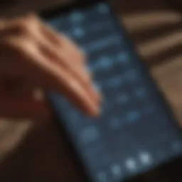 Close-up of palm reading symbols and lines on a phone screen