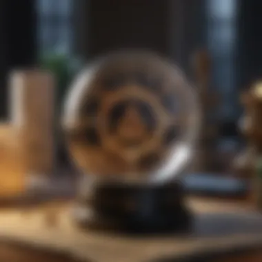 Mystical Tarot and Crystal Ball A crystal ball surrounded by tarot cards and mystical symbols.