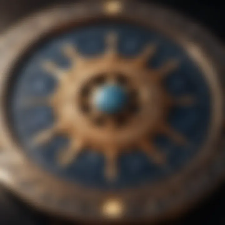 Astrological chart with zodiac symbols