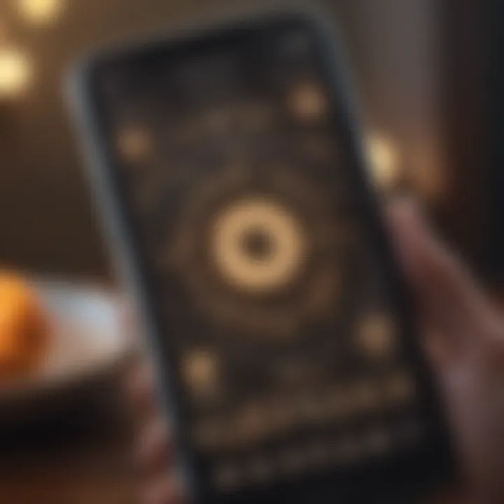 A close-up view of a smartphone displaying a horoscope app.