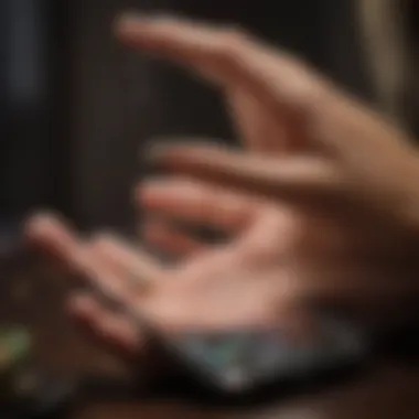 User engaging with a palmistry app on a smartphone