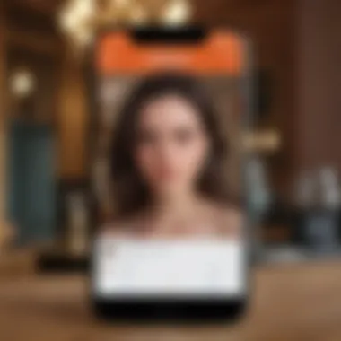 A close-up of a smartphone displaying a dating app interface