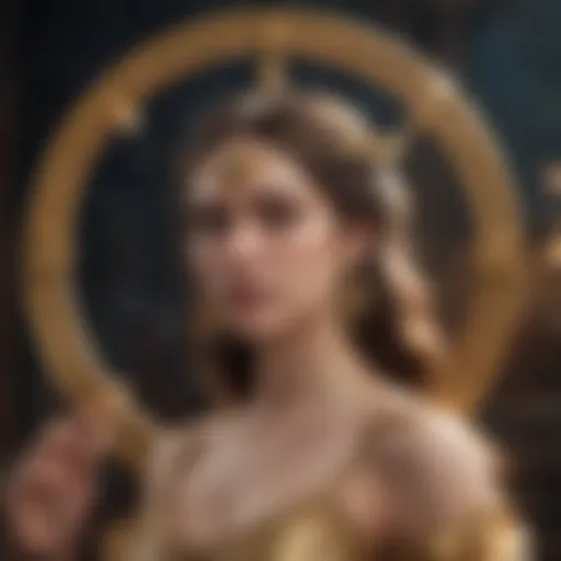 Symbolic representation of the Libra zodiac sign with celestial elements