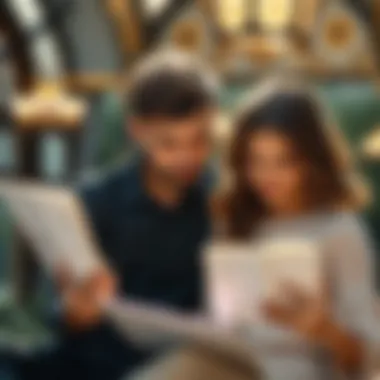 A couple studying their zodiac compatibility together