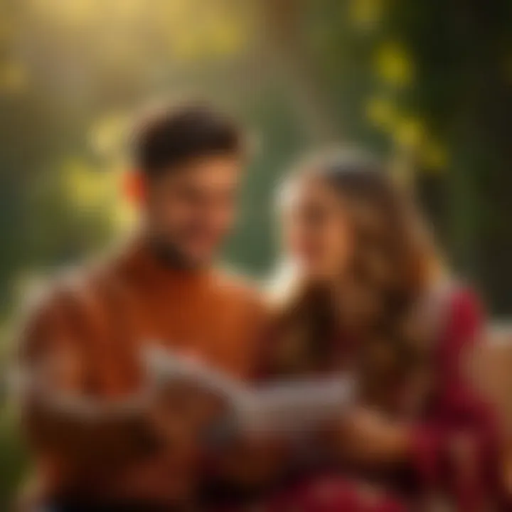 Couple engaging in a compatibility quiz