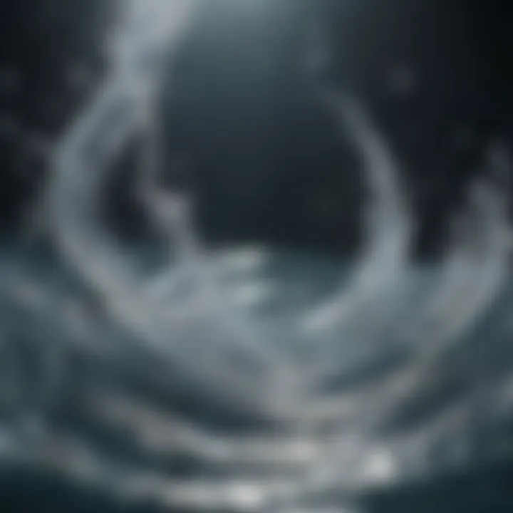 An artistic interpretation of numbers flowing like water, symbolizing intuition.