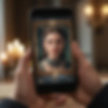 Engaging with Digital Divination A user engaging with a numerology app interface on a smartphone