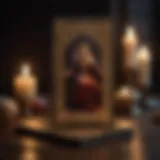 A single tarot card illuminated by candlelight, symbolizing intuition and insight
