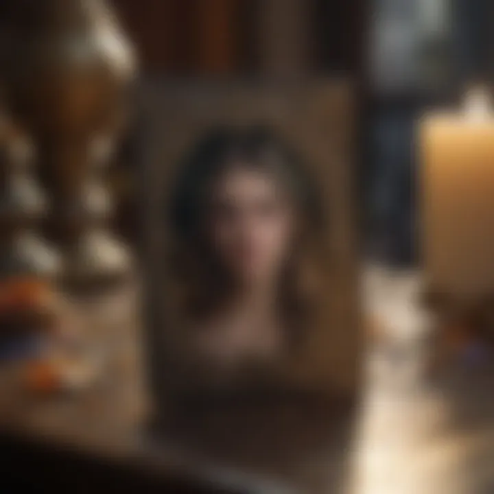 A tranquil setting with a crystal and a tarot card, showcasing the connection between tarot and spirituality