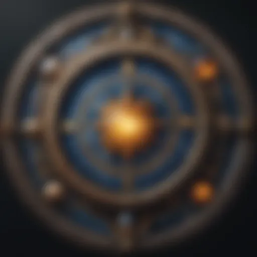 A celestial chart illustrating astrological symbols