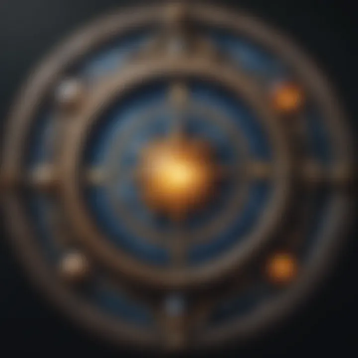 A celestial chart illustrating astrological symbols