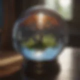 Crystal ball reflecting inner thoughts