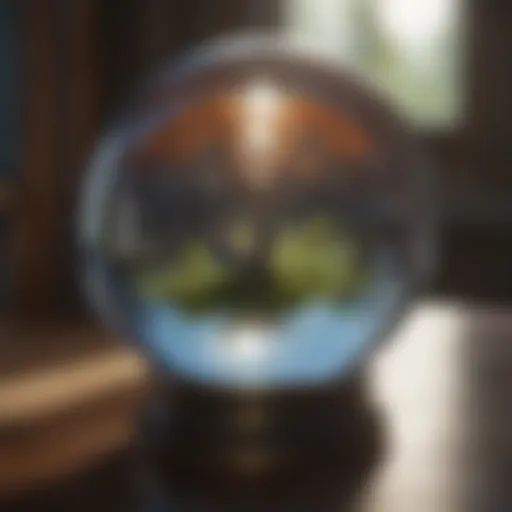 Crystal ball reflecting inner thoughts