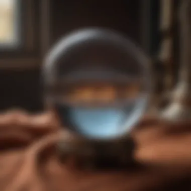 An ethereal crystal ball resting on a velvet cloth, embodying the essence of psychic perception.