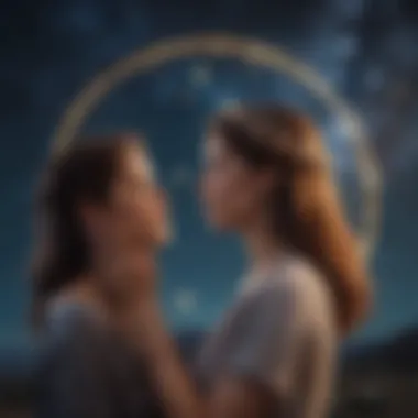 Astrology and Romantic Insights A starry night sky with astrological symbols representing romantic guidance
