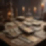 A collection of tarot books laid out on a wooden table with a mystical ambiance.