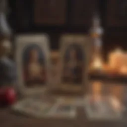 Tarot cards spread showcasing love and relationships