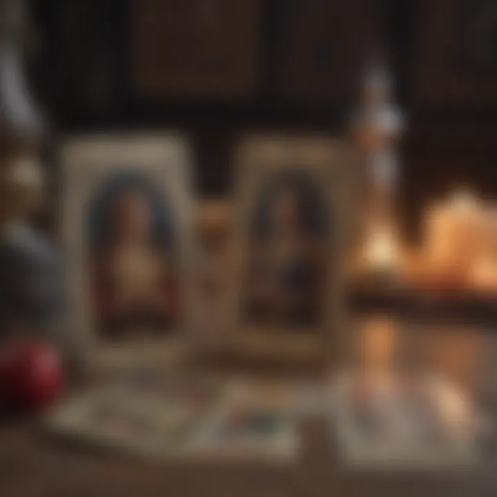 Tarot cards spread showcasing love and relationships