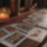 Tarot cards spread on a table symbolizing love insights