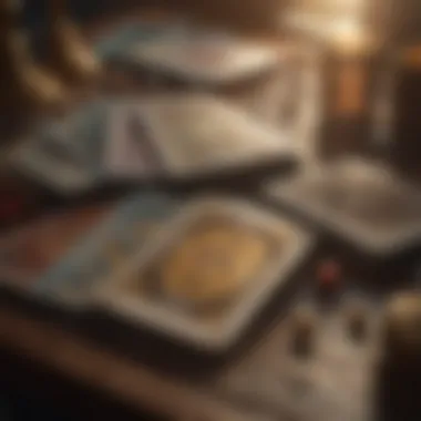 Mystical Tarot Cards Mystical tarot cards spread on a table