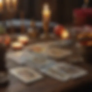 Mystical Tarot Card Spread A mystical tarot card spread on a table