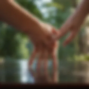 Personal Reflection on Palmistry A thoughtful individual analyzing palm lines in a serene setting