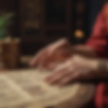 Historical Context of Palm Reading An ancient manuscript depicting the art of palmistry