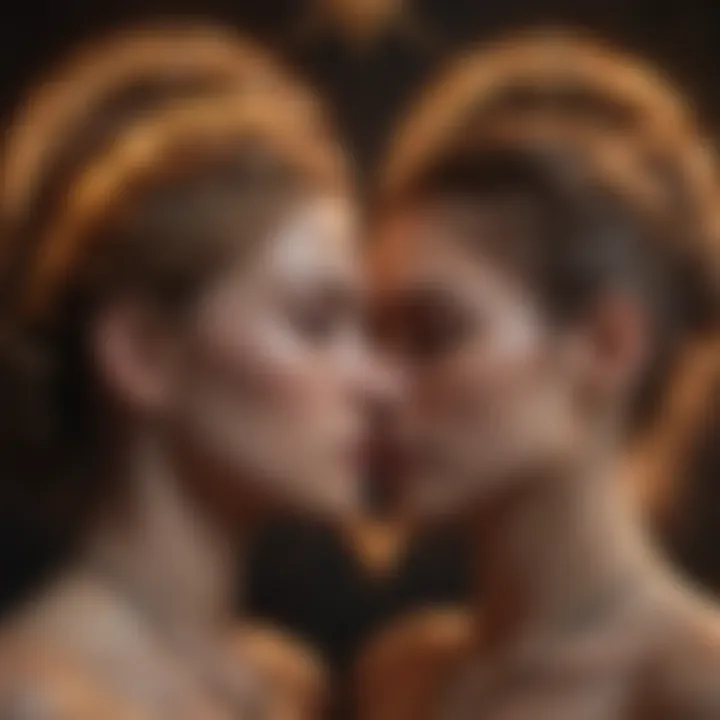 An abstract depiction of connecting hearts